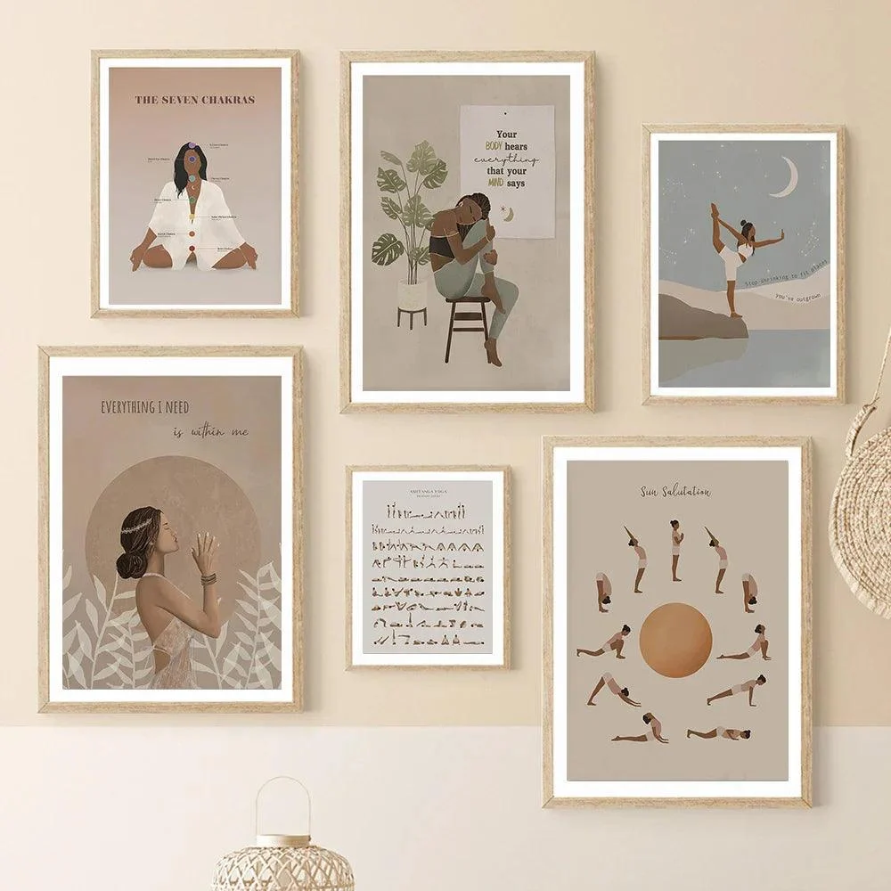 Boho Yoga Meditation Wall Art -
