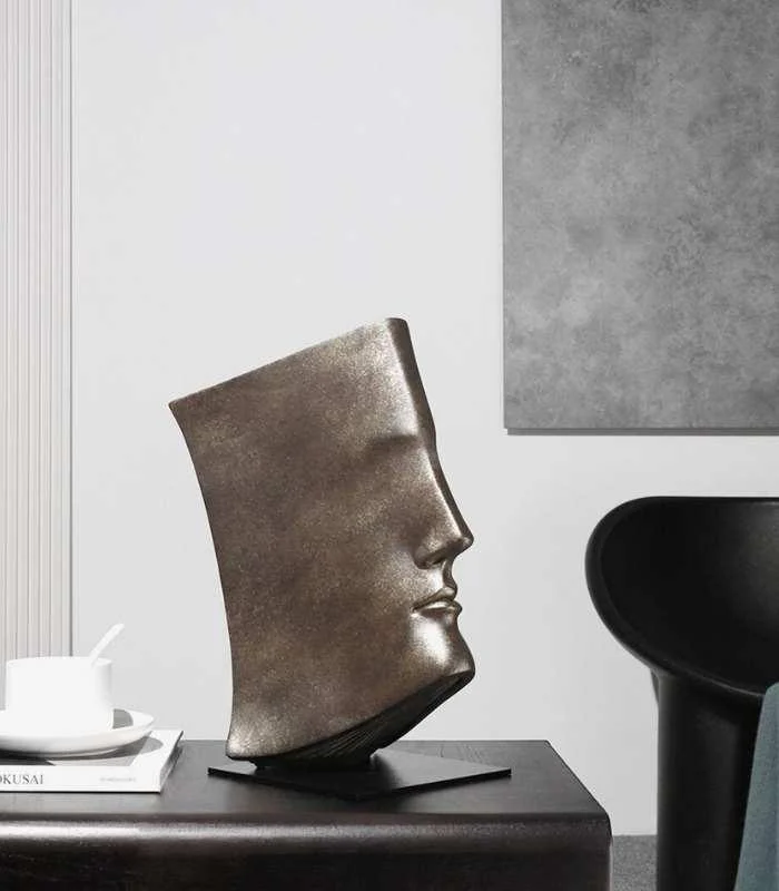 Bookends Decorative Sculpture Resin Art Abstract Face Ornaments - - #tag1#