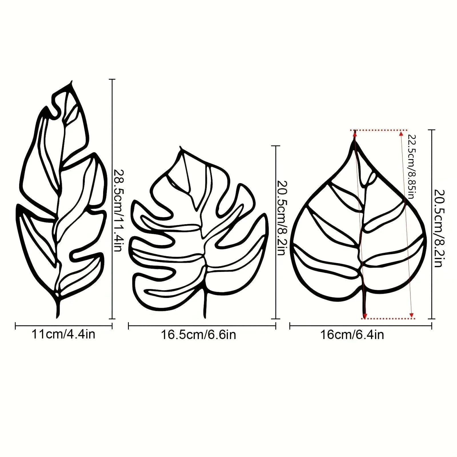 Botanical Leaves Metal Wall Hanging - - #tag1#