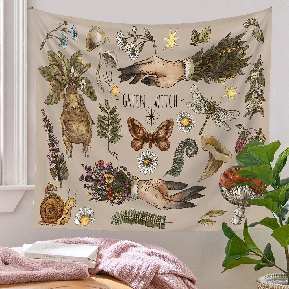 Botanical_and_Floral_Tapestry_Print_Wall_Hanging_-_-_tag1_-4162630 Botanical and Floral Tapestry Print Wall Hanging - - #tag1#