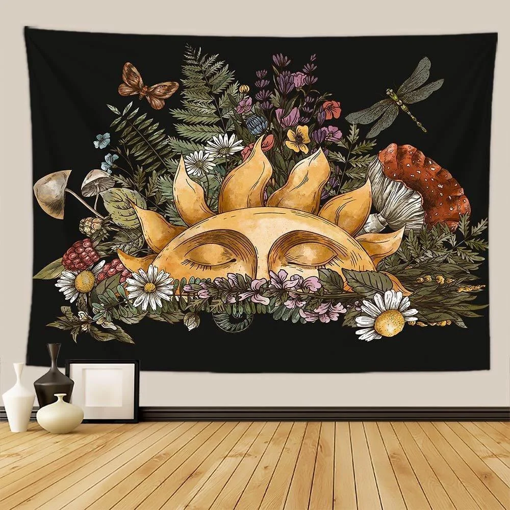 Botanical_and_Floral_Tapestry_Print_Wall_Hanging_-_-_tag1_-4162667 Botanical and Floral Tapestry Print Wall Hanging - - #tag1#