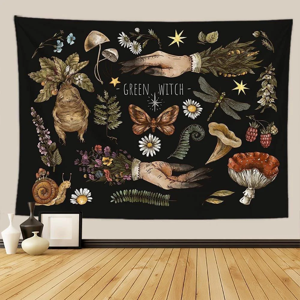Botanical_and_Floral_Tapestry_Print_Wall_Hanging_-_-_tag1_-4162701 Botanical and Floral Tapestry Print Wall Hanging - - #tag1#