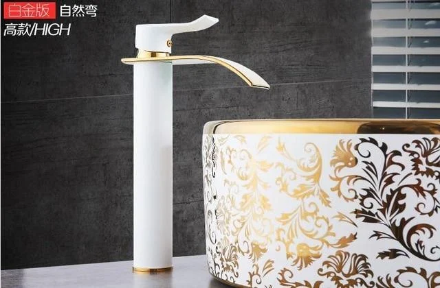 Brass_Gold_White_Waterfall_Luxury_Bathroom_Faucet_-_-_tag1_-4157580 Brass Gold & White Waterfall Luxury Bathroom Faucet - - #tag1#