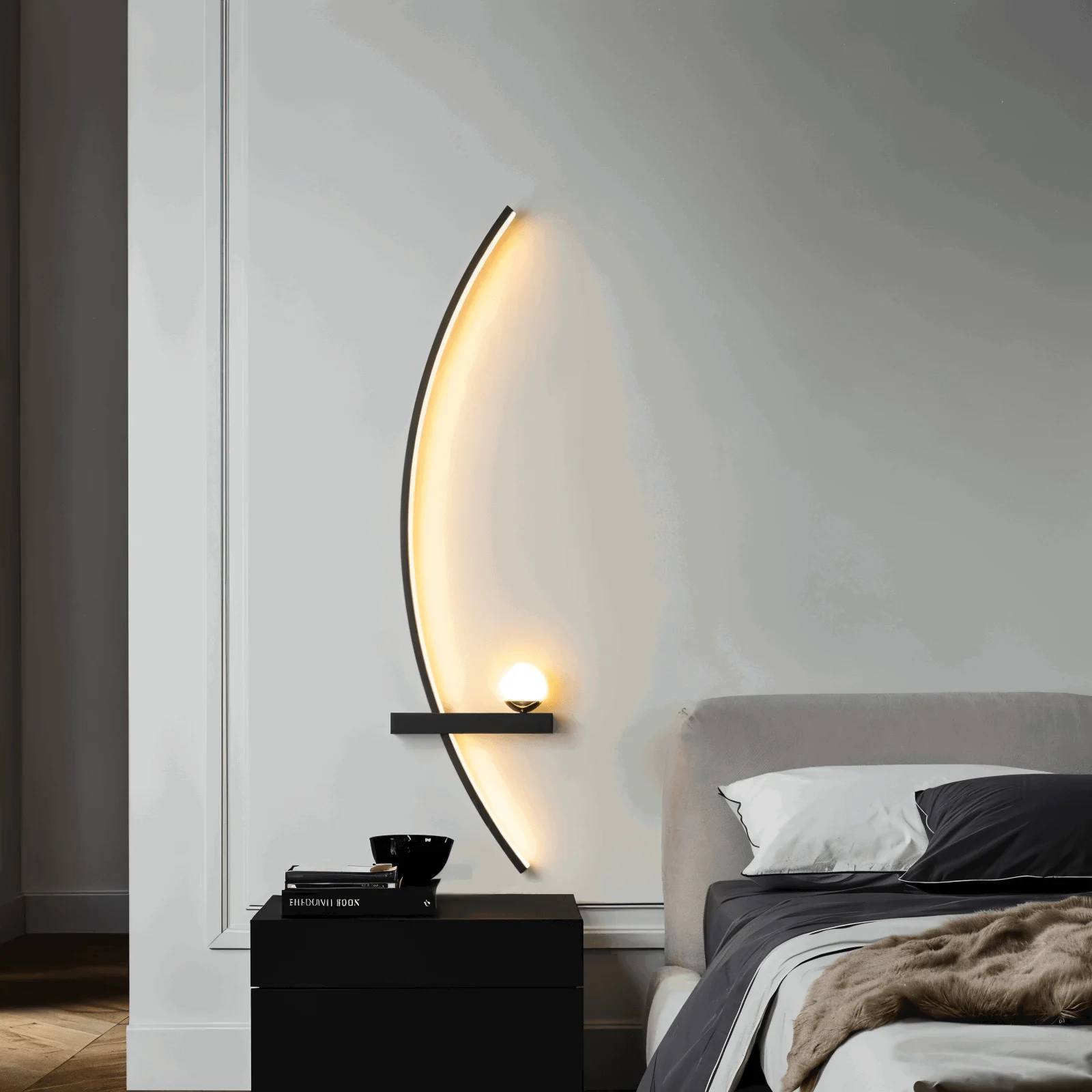 BrightArc Wall Light - Curved Wall Light LED - Arc Line Bedside Wall Lamp -  - #tag1#