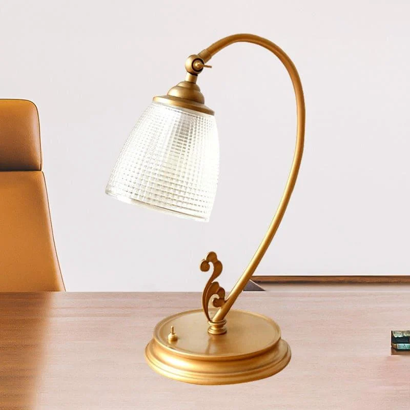 BrightLux - Lamp with vintage gold metal night light - - #tag1#