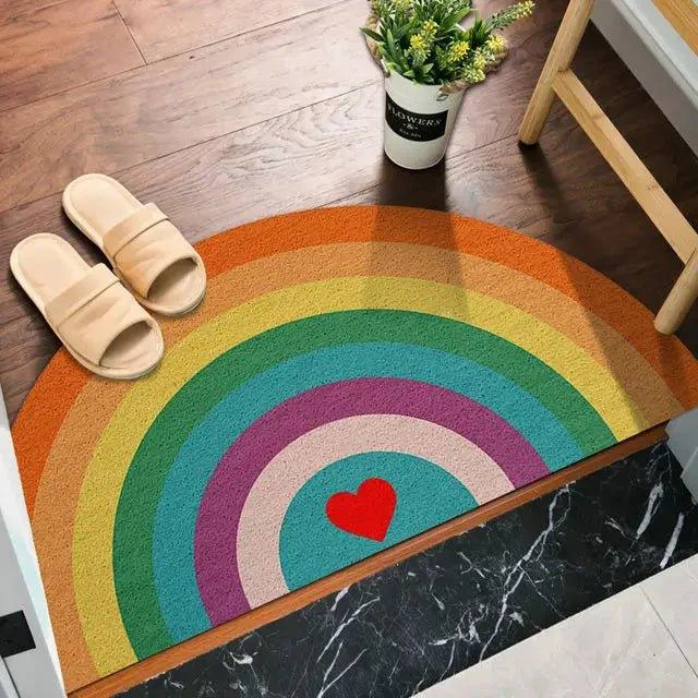 Brightly Coloured Printed Rainbow and Watermelon Doormat - - #tag1#