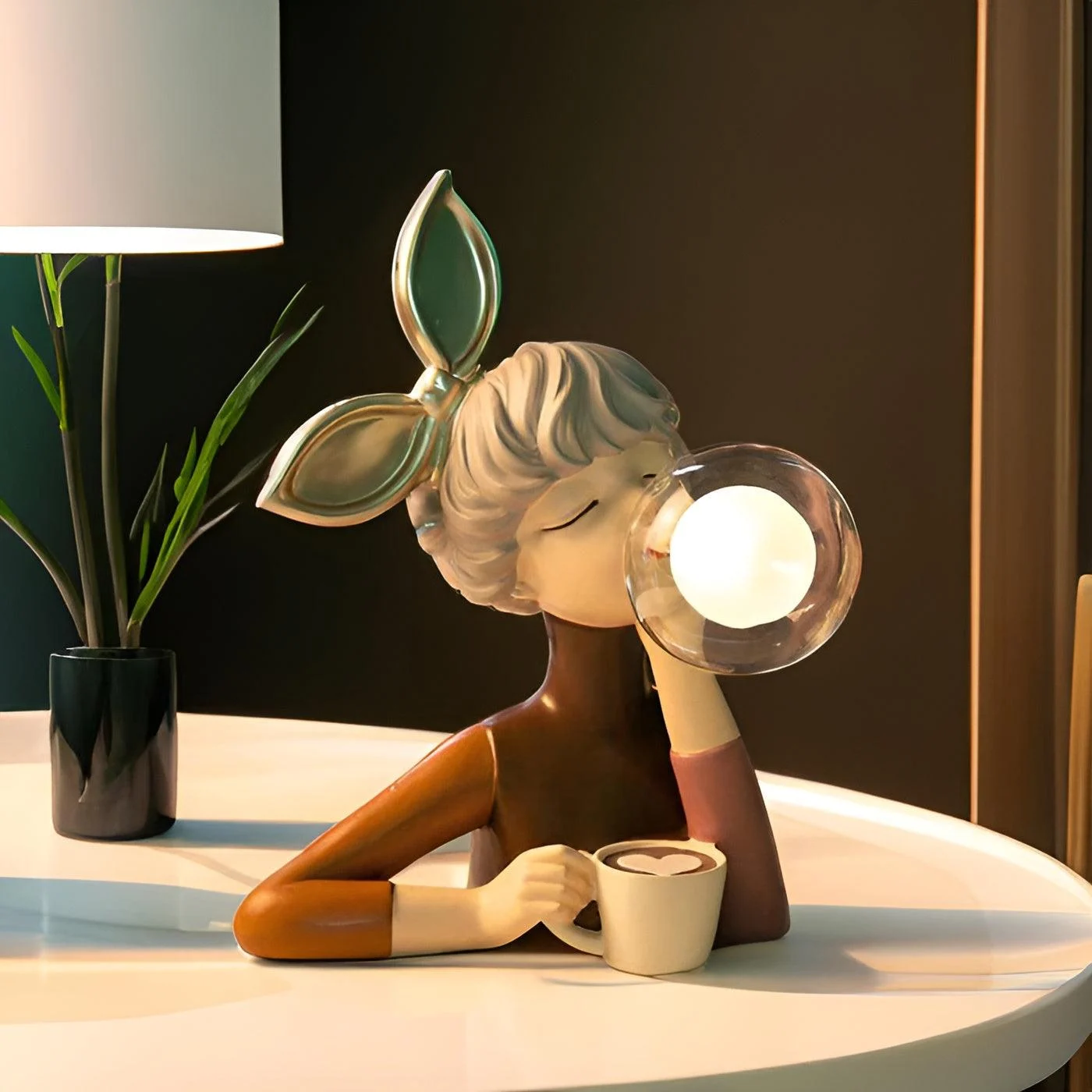 BubbleFairies Table Lamp - Charming Quartet Cartoon Girls Statues - - #tag1#