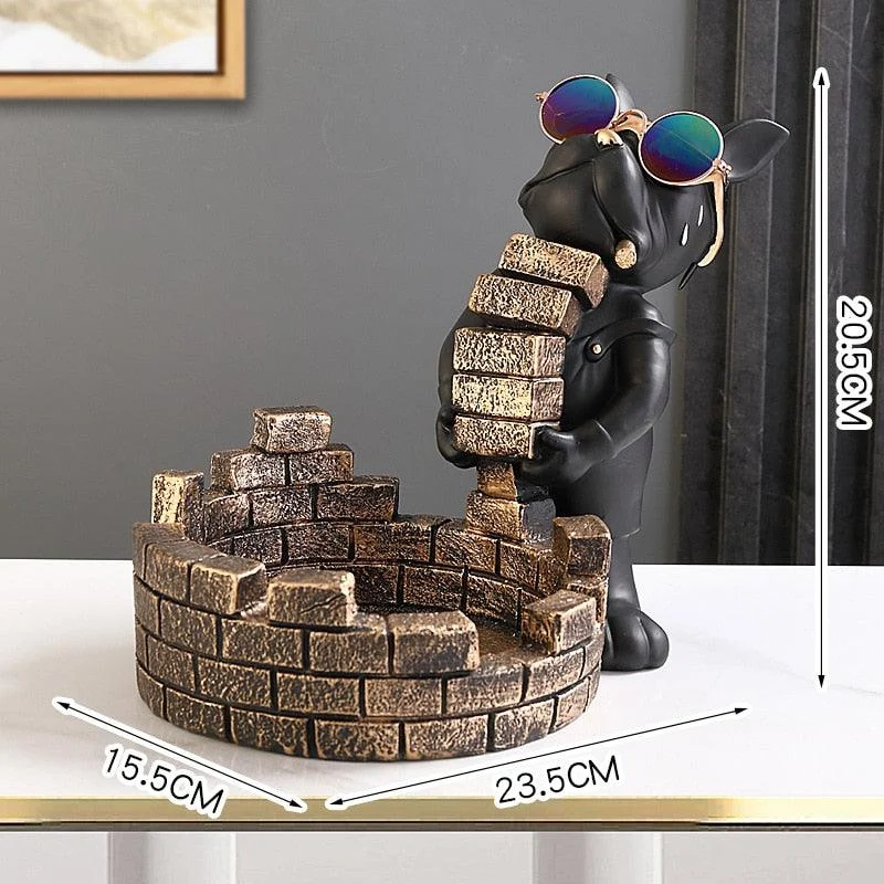 Bulldog Brickie Sculpture -