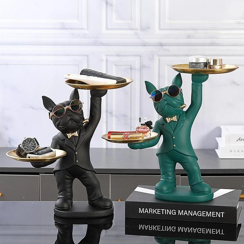 Bulldog Butler Statue -