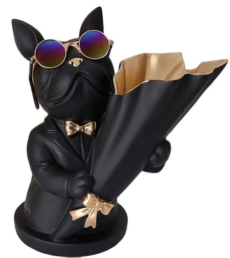 Bulldog Flower Vase -