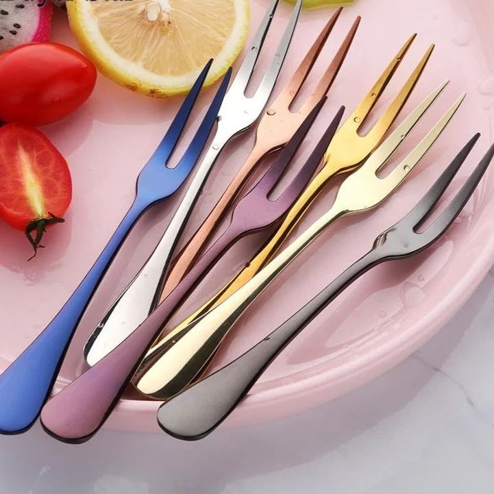 Buyer-Star-Colorful-Stainless-Steel-Fruit-Fork-Kitchen-Set-Cutlery-Cake-Dessert-Fork-For-Snack-Tableware Buyer Star Colorful Stainless Steel Fruit Fork Kitchen Set Cutlery Cake Dessert Fork For Snack Tableware