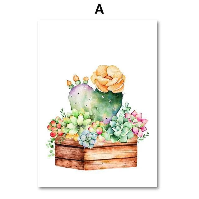 Cactus_Plant_Succulent_Canvas_Wall_Art_Prints_Watercolor_Unframed_-_-_tag1_-4161418 Cactus Plant Succulent Canvas Wall Art Prints Watercolor Unframed - - #tag1#