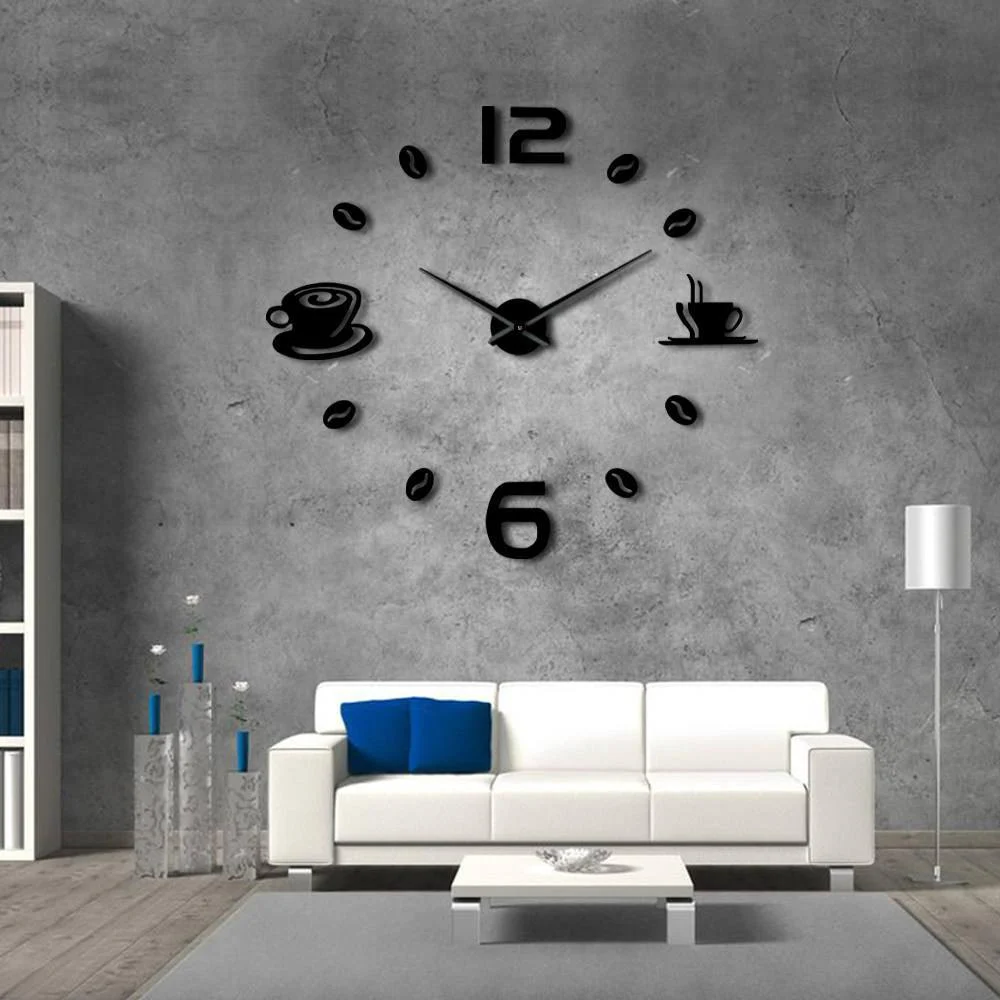 Cafe_DIY_Large_Wall_Clock_Frameless_Coffee_Mug_Coffee_Bean_-_-_tag1_-4167342 Cafe DIY Large Wall Clock Frameless Coffee Mug Coffee Bean - - #tag1#