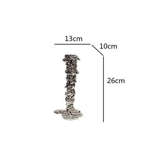 Candlestick_Candle_Holder_Silver_Drip_Resin_-_-_tag1_-4162993 Candlestick Candle Holder Silver Drip Resin - - #tag1#