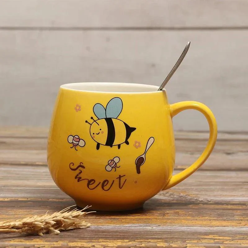 Cartoon_Bee_Ceramic_Coffee_Mug_-_-_tag1_-4170515 Cartoon Bee Ceramic Coffee Mug - - #tag1#