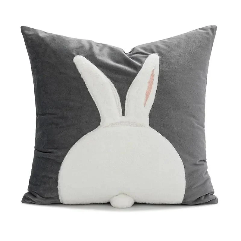 Cartoon_Rabbit_Floral_Cushion_Cover_-_-4149136 Cartoon Rabbit Floral Cushion Cover -