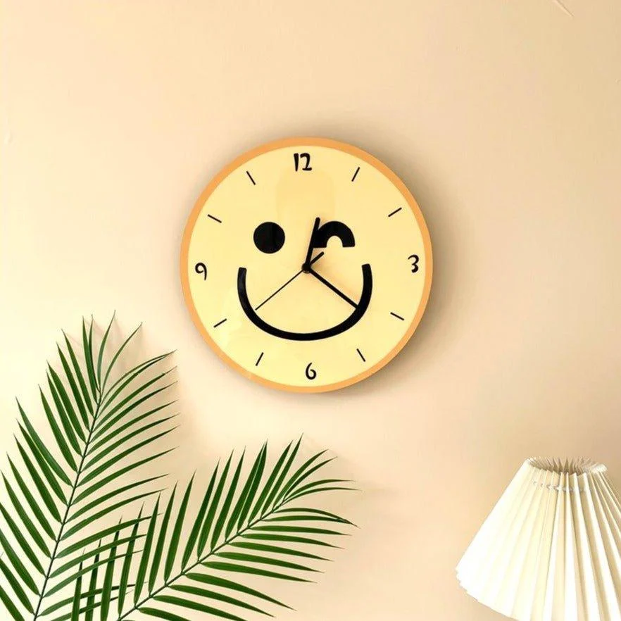 Cartoon_Yellow_Smiley_Face_Wall_Mounted_Clock_-_-_tag1_-4172604 Cartoon Yellow Smiley Face Wall Mounted Clock - - #tag1#