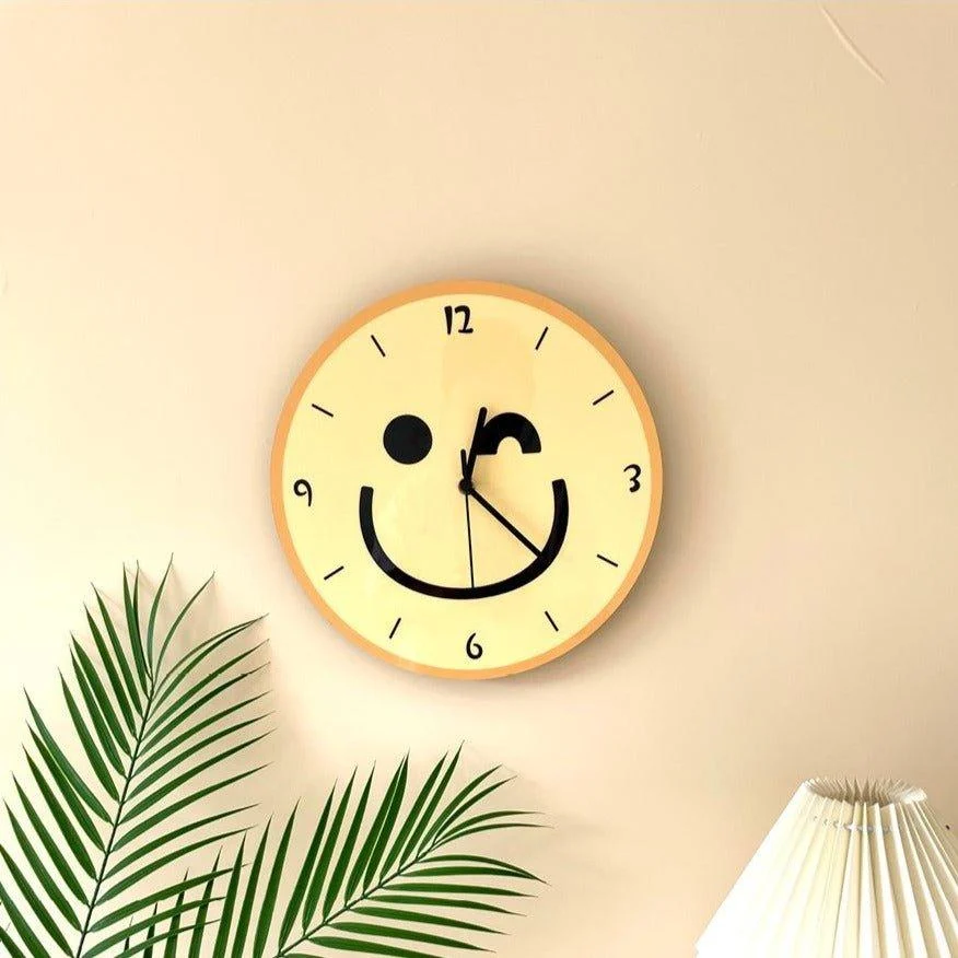 Cartoon_Yellow_Smiley_Face_Wall_Mounted_Clock_-_-_tag1_-4172617 Cartoon Yellow Smiley Face Wall Mounted Clock - - #tag1#