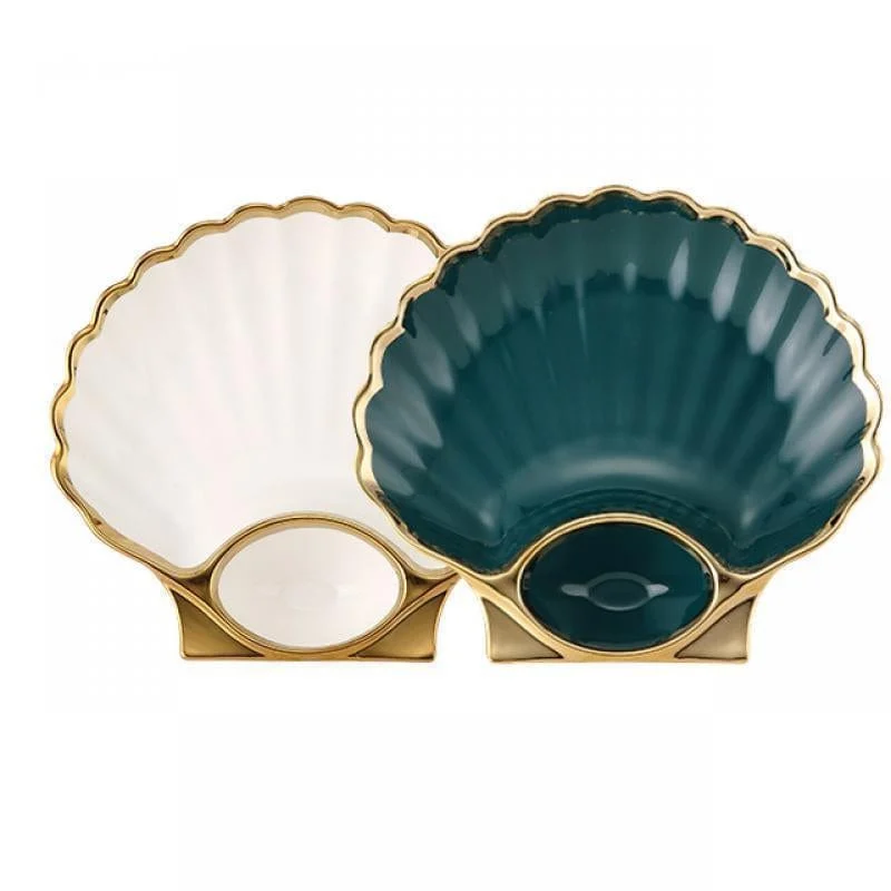 Ceramic Seashell Plates With Vinegar Dish Bowls Gold Inlay Decorative Tableware Sushi Dish Tableware Kitchen Accessories E527971c D51e 45ad 8bc3 2b6418f39db6