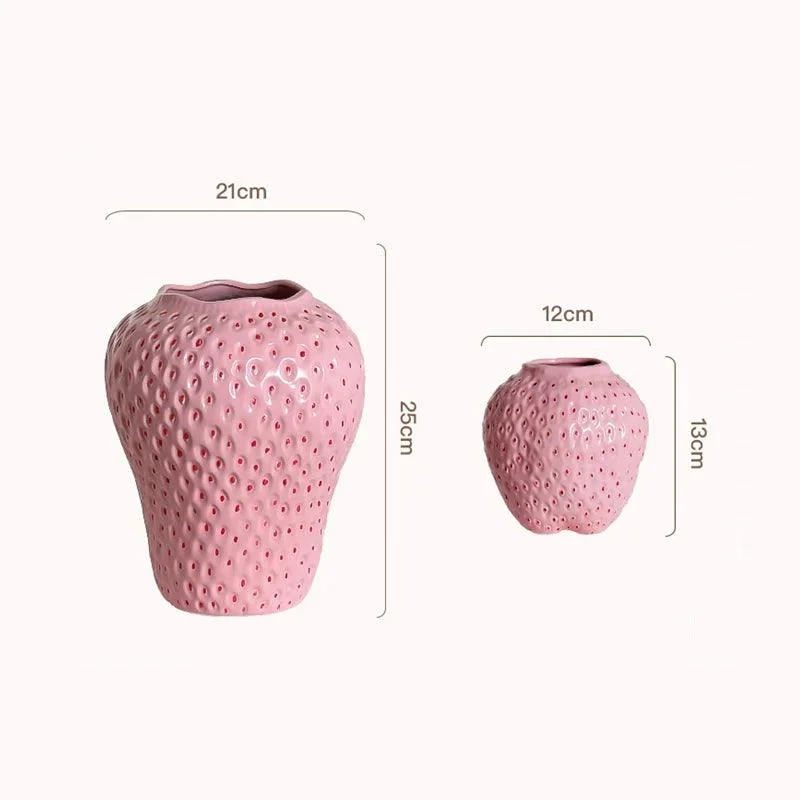 Ceramic-Vase-Artificial-Strawberry-Vase-Fruit-Cartoon-Strawberry-Flower-Pot-Terrarium-Flower-Vase-Home-Decoration-Accessories WhimsyBerry - Ceramic strawberry vase - ISTANBULLU LTD