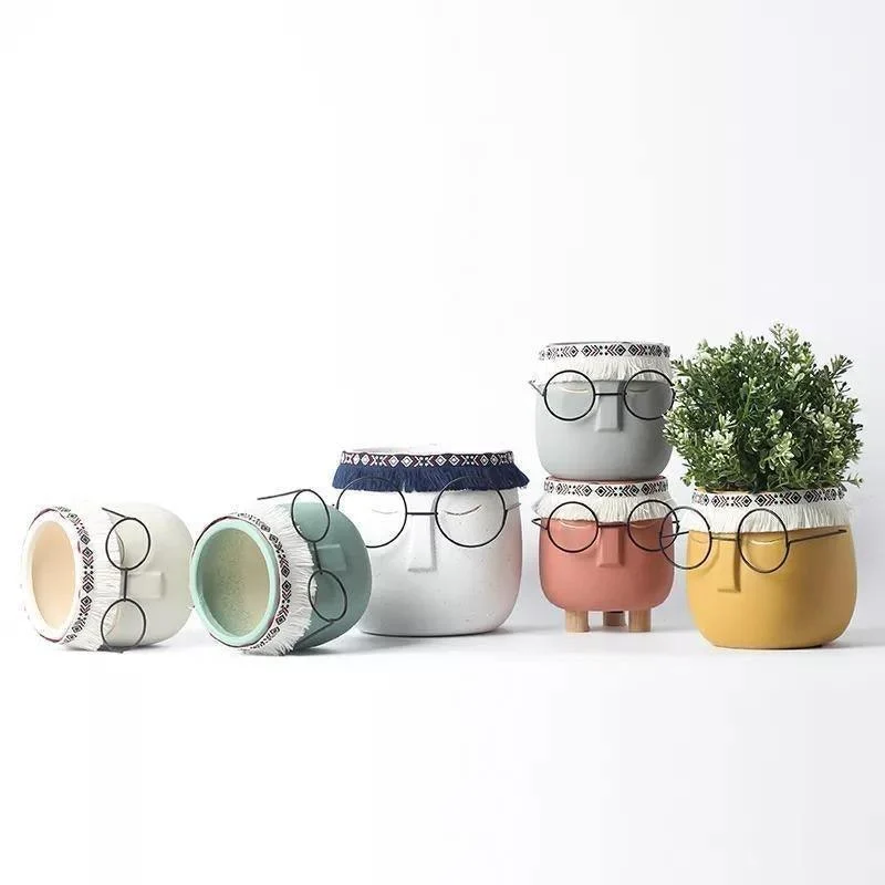 Ceramic_Abstract_Sleeping_Face_Planter_with_Headband_and_Glasses_-_-4151416 Ceramic Abstract Sleeping Face Planter with Headband and Glasses -