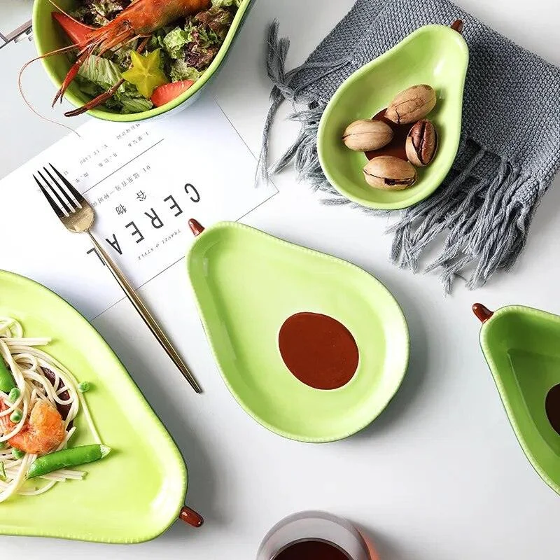 Ceramic_Avocado_Plate_Bowl_Set_-_-4151628 Ceramic Avocado Plate Bowl Set -