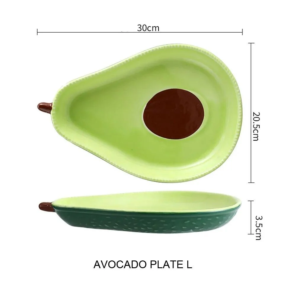Ceramic_Avocado_Plate_Bowl_Set_-_-4151642 Ceramic Avocado Plate Bowl Set -