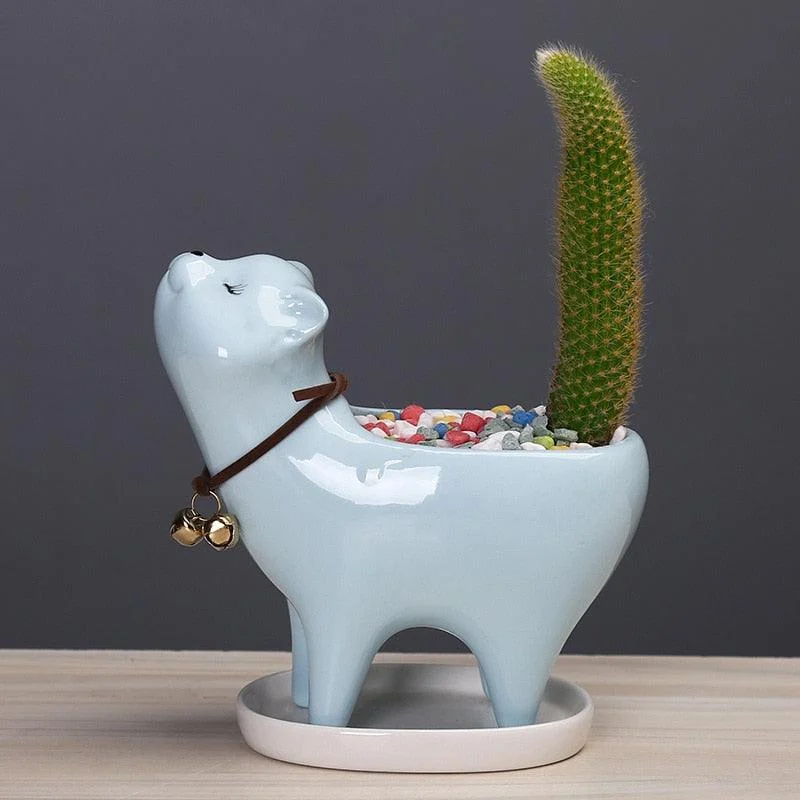 Ceramic_Cat_Tail_Cactus_Flowerpot_-_-4151992 Ceramic Cat Tail Cactus Flowerpot -