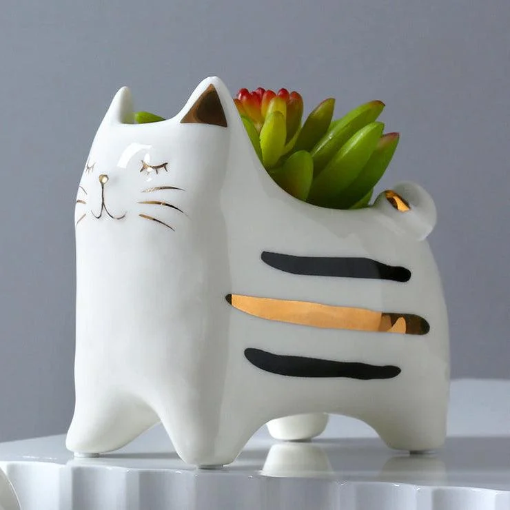 Ceramic Cat Vase Decor -  - #tag1#