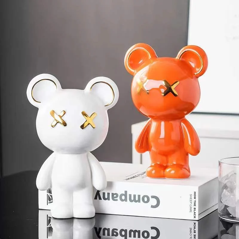 Ceramic Cross Eyed Bear -  - #tag1#