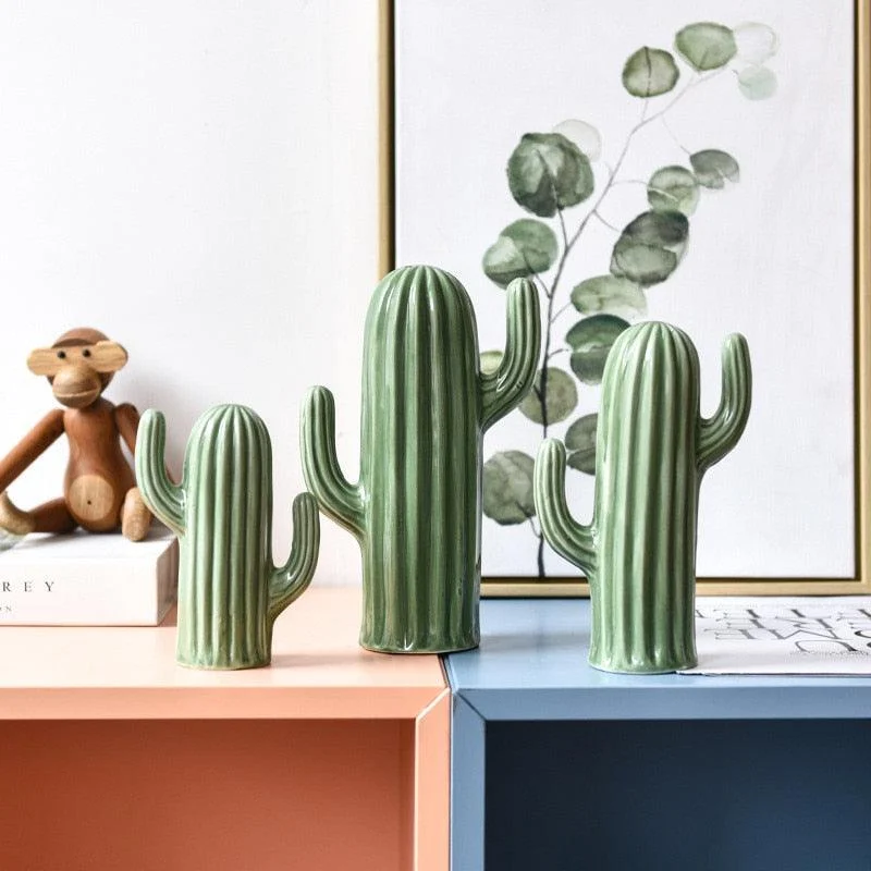 Ceramic Green Cactus Decor -  - #tag1#