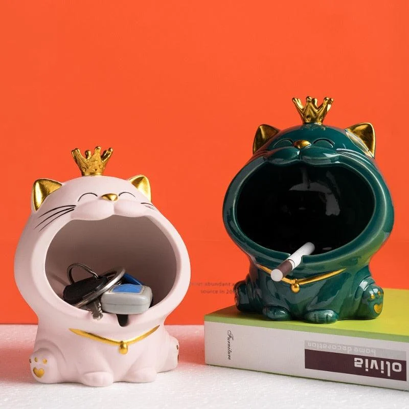 Ceramic Laughing Cat Storage/Astray -  - #tag1#