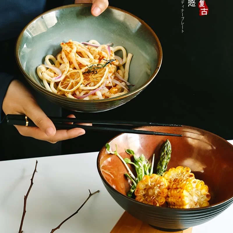 Ceramic_Noodle_Bowl_and_Soup_Spoons_-_-4152455 Ceramic Noodle Bowl and Soup Spoons -