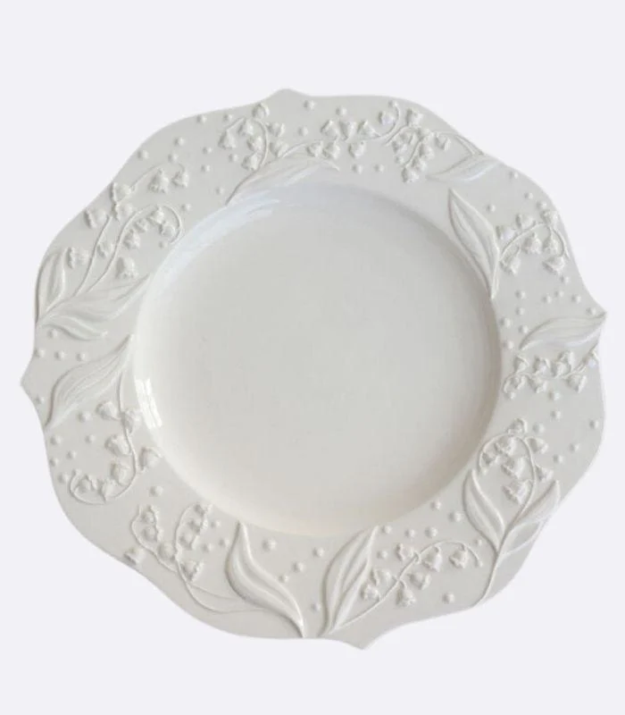 Ceramic_Plate_Lily_of_the_Valley_Embossed_Flower_Dinner_Tableware_-_-_tag1_-4168558 Ceramic Plate Lily of the Valley Embossed Flower Dinner Tableware - - #tag1#