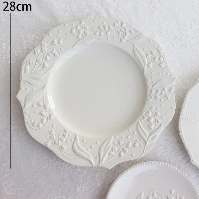 Ceramic_Plate_Lily_of_the_Valley_Embossed_Flower_Dinner_Tableware_-_-_tag1_-4168622 Ceramic Plate Lily of the Valley Embossed Flower Dinner Tableware - - #tag1#