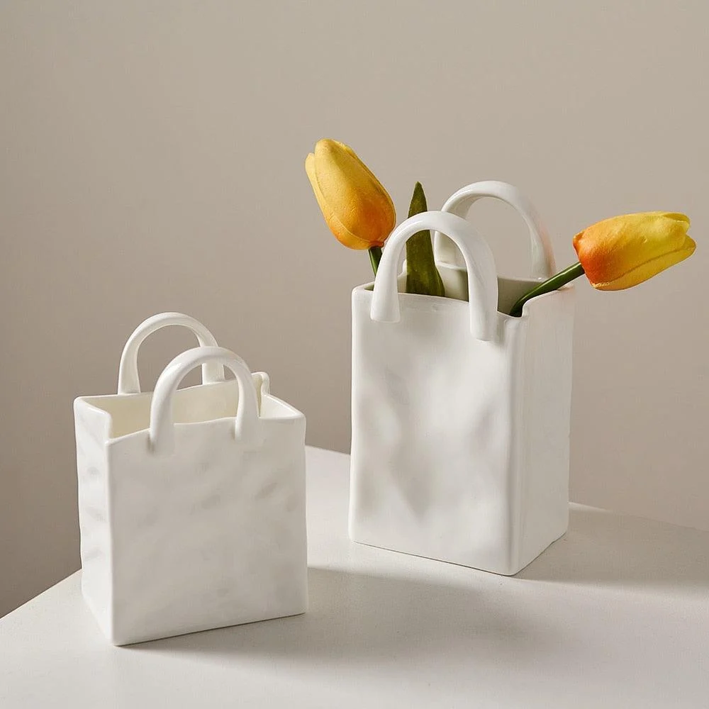 Ceramic_Shopping_Bag_Shape_Vase_-_-4153012 Ceramic Shopping Bag Shape Vase -