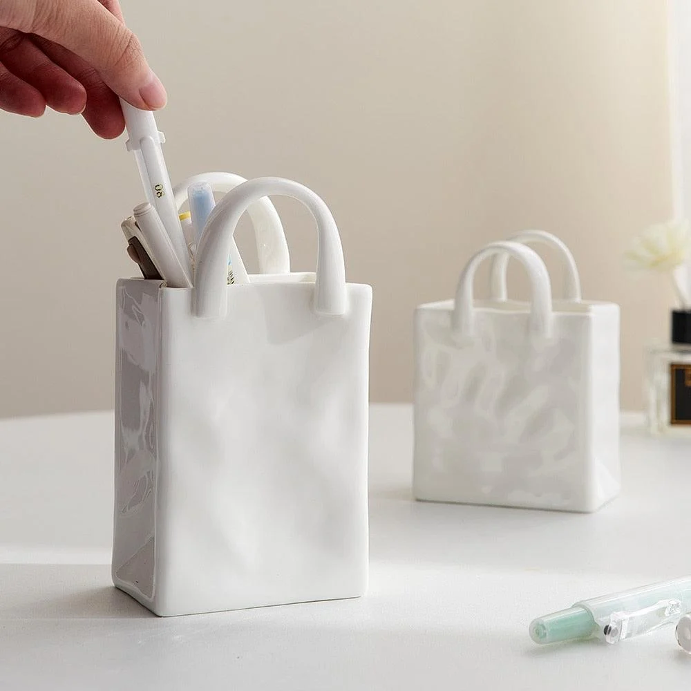 Ceramic_Shopping_Bag_Shape_Vase_-_-4153024 Ceramic Shopping Bag Shape Vase -