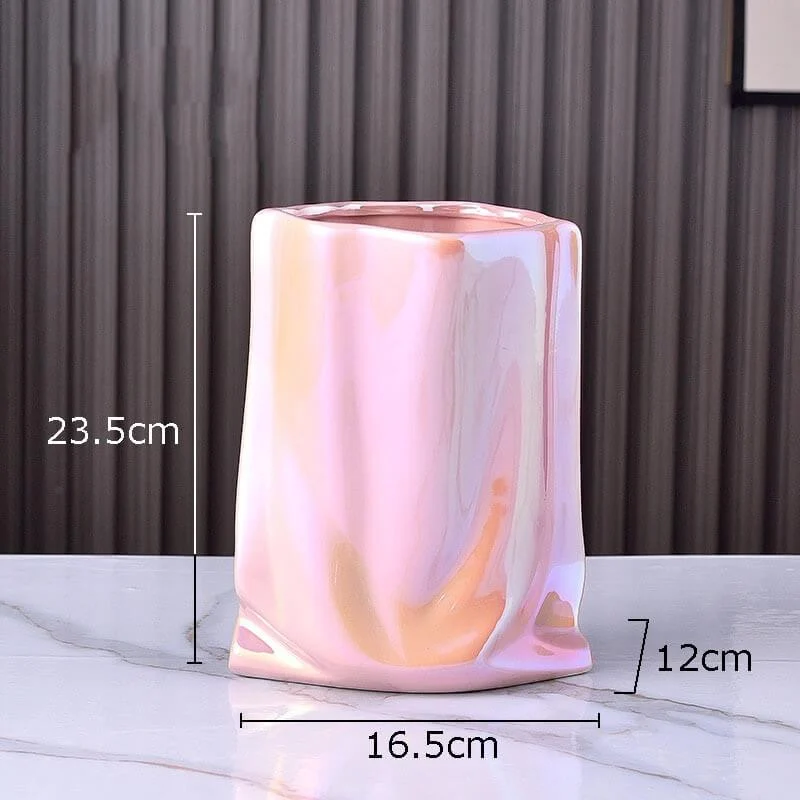 Ceramic_Tabletop_Vase_Paper_Bag_Shape_23.5_cm_-_-_tag1_-4169811 Ceramic Tabletop Vase Paper Bag Shape 23.5 cm - - #tag1#