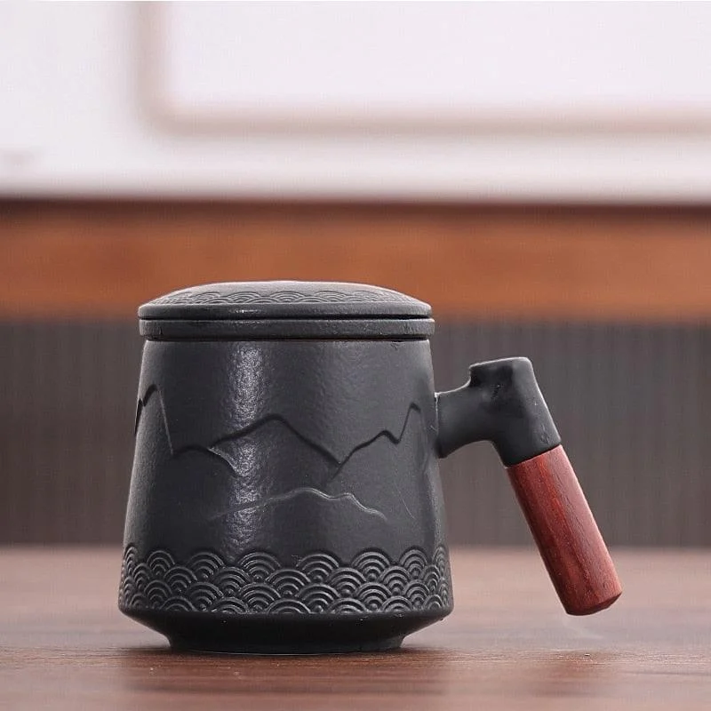 Ceramic Tea Mug with Infuser and Lid -