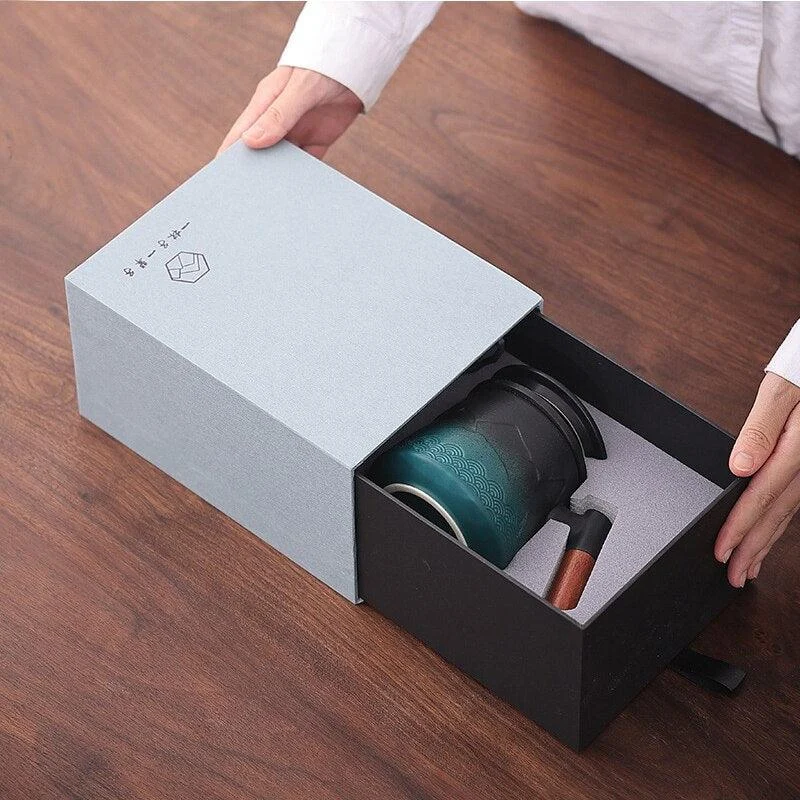 Ceramic Tea Mug with Infuser and Lid -