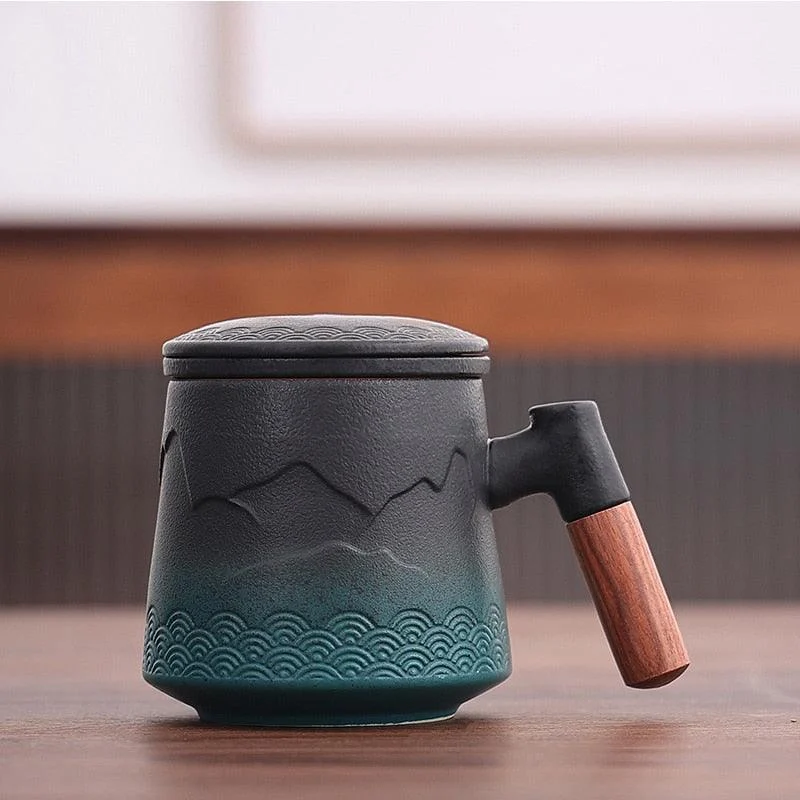 Ceramic Tea Mug with Infuser and Lid -