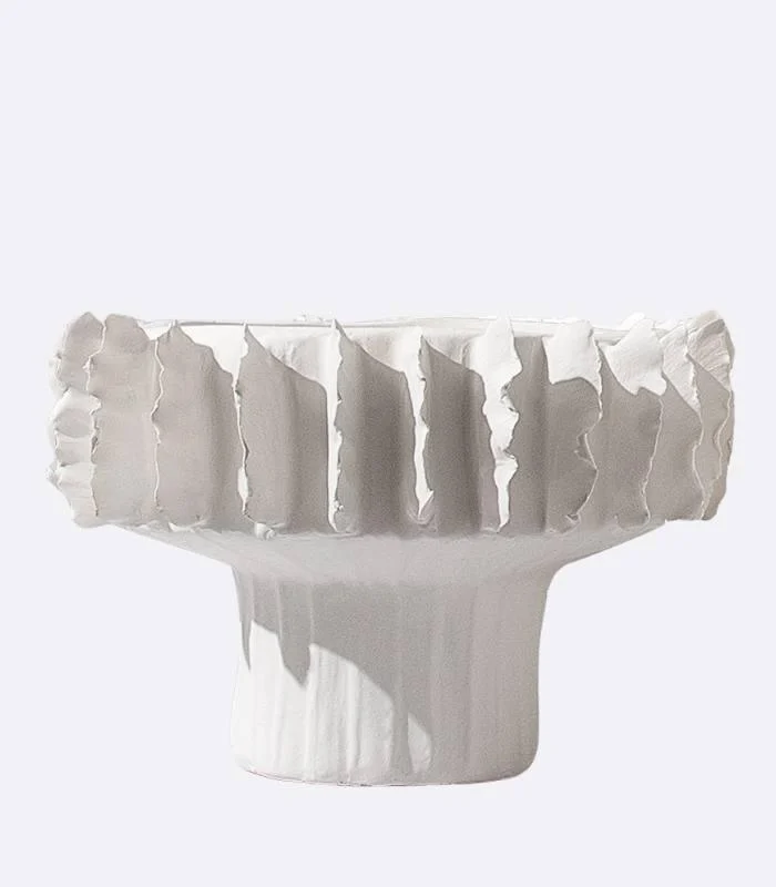 Ceramic_Vase_White_Sculptural_Ruffled_Design_-_-_tag1_-4170270 Ceramic Vase White Sculptural Ruffled Design - - #tag1#