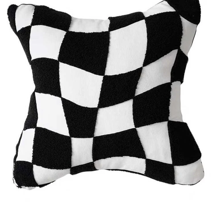Checkered Geometric Cushions -