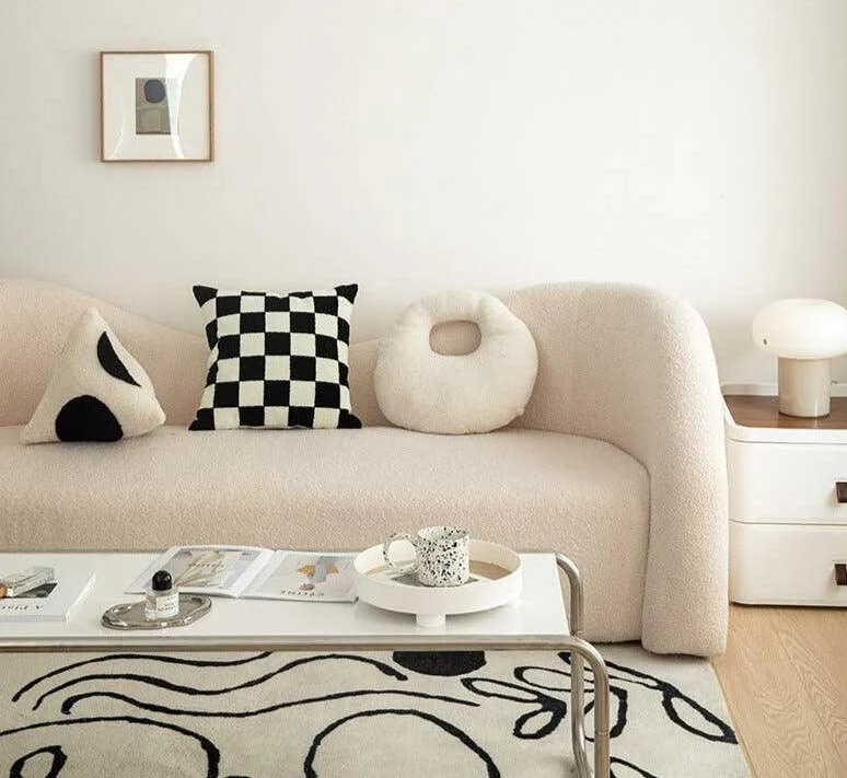 Checkered Geometric Cushions -