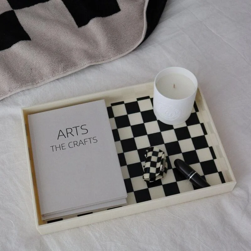 Checkered_Marble_Decorative_Tray_-_-4155376 Checkered Marble Decorative Tray -