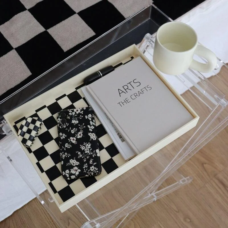Checkered_Marble_Decorative_Tray_-_-4155384 Checkered Marble Decorative Tray -
