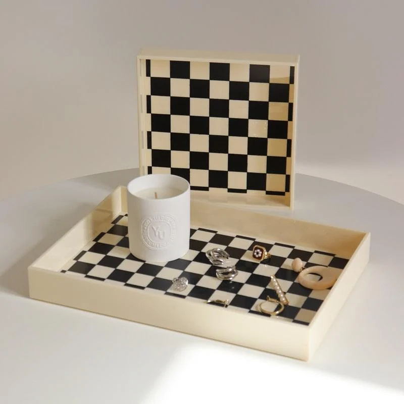 Checkered_Marble_Decorative_Tray_-_-4155390 Checkered Marble Decorative Tray -