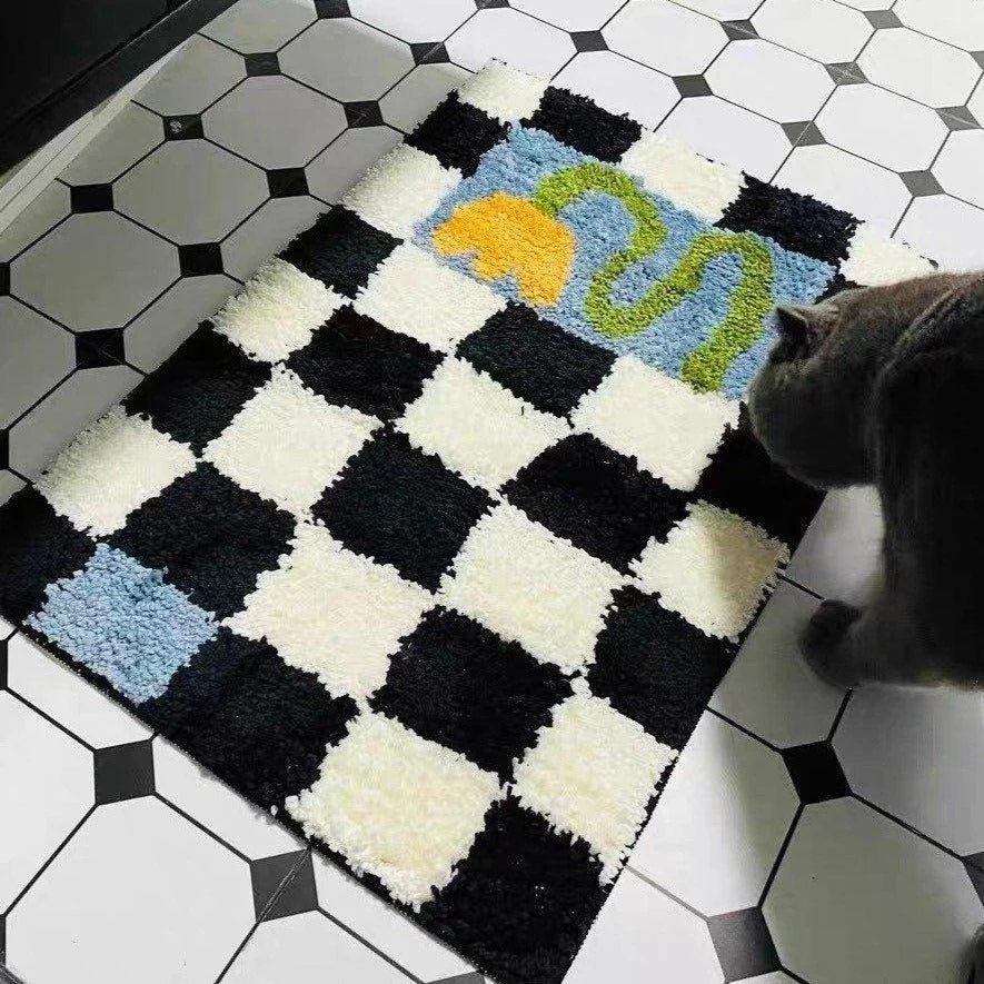 Checkered_Yellow_Flower_Mat_-_-_tag1_-4171678 Checkered Yellow Flower Mat - - #tag1#