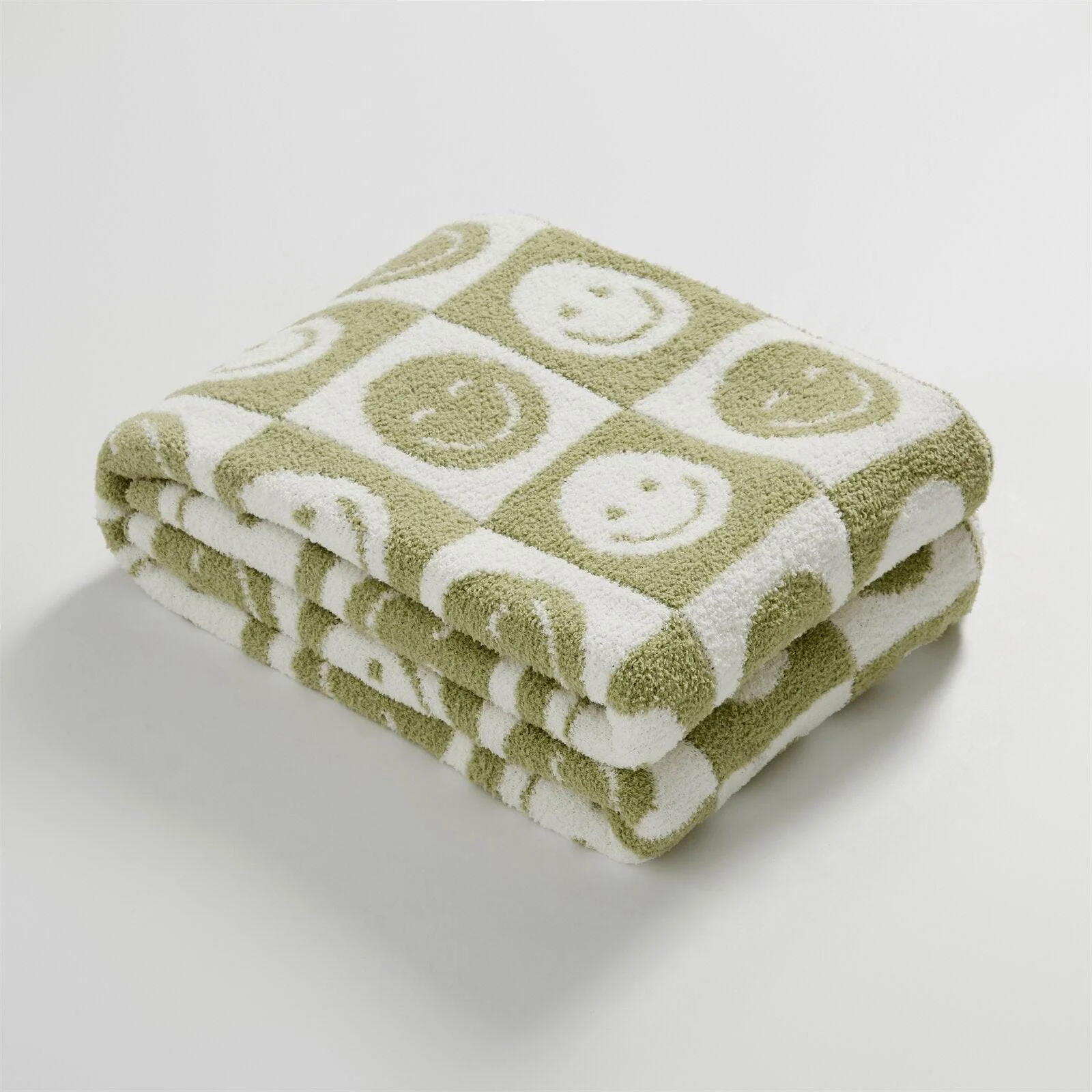 Chequered 'Smile' Meme Pattern Checked Blanket -  - #tag1#