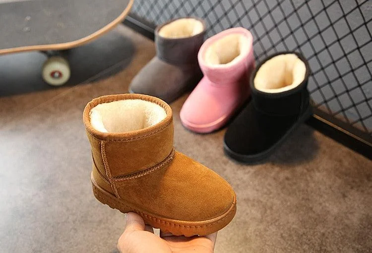 Children's Fur Lined Warm Winter Boots - - #tag1#